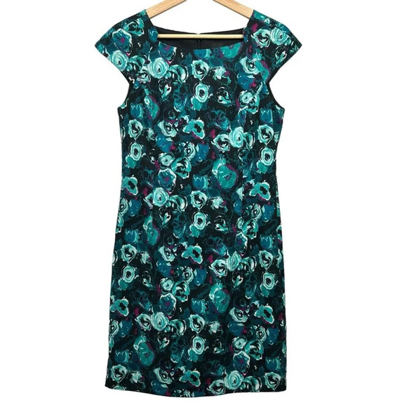Saks Fifth Avenue Black Label Floral Multicolor Dress Women's Size 4 - Picture 1 of 9